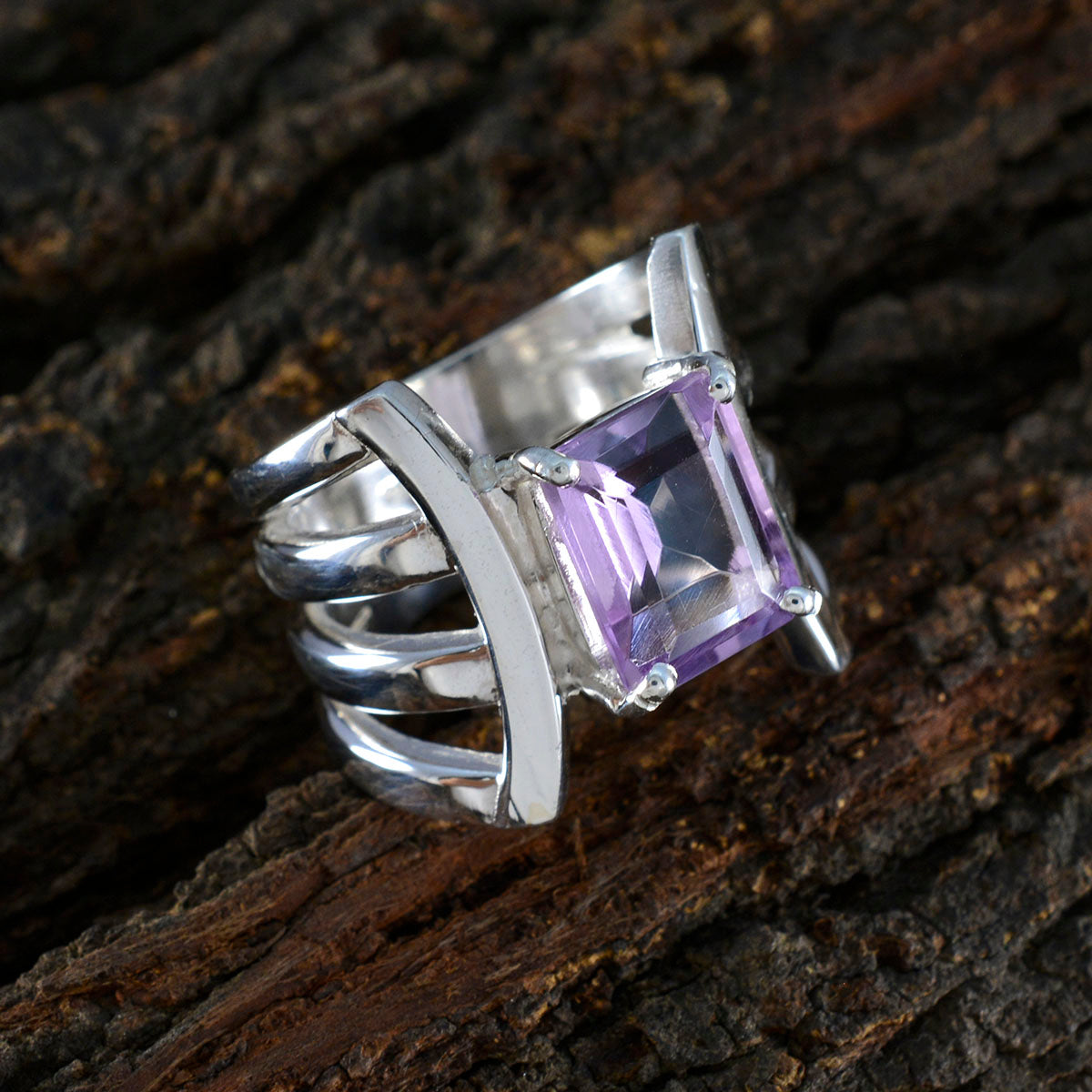 Amethyst Solitaire Spanish 925 Silver Purple Gemstone Statement Heritage Ring Jewellery
