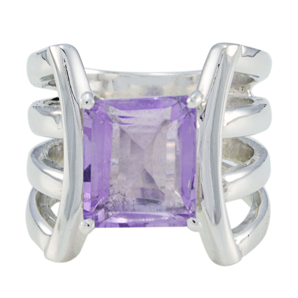 Amethyst Solitaire Spanish 925 Silver Purple Gemstone Statement Heritage Ring Jewellery Immagine principale del prodotto