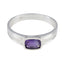 Amethyst Solitaire Korean 92.5 Silver Purple Gems Whisper thin Abstract Ring Jewellery