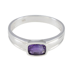 Amethyst Solitaire Korean 92.5 Silver Purple Gems Whisper thin Abstract Ring Jewellery