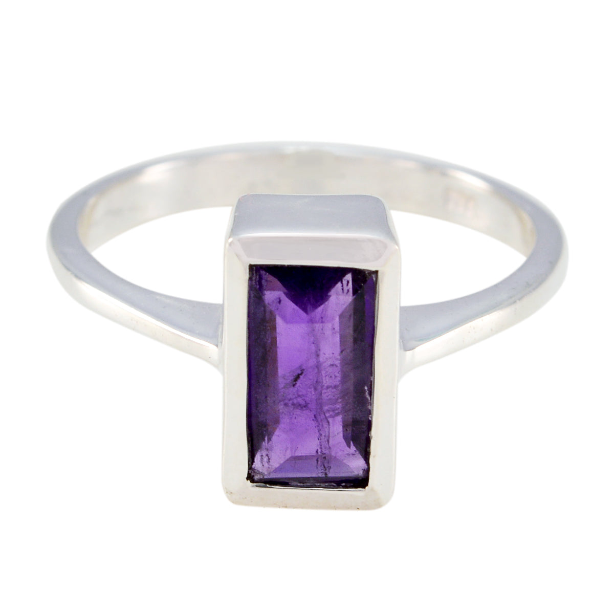 Amethyst Solitaire Indian 92.5 Silver Purple Gemstones Featherlight Boho Ring Jewelry Hoofdafbeelding