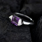 Amethyst Solitaire Turkish 92.5 Silver Purple Gems Whisper thin Graceful Ring Jewelry