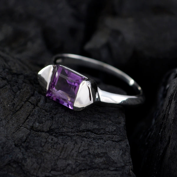 Amethyst Solitaire Turkish 92.5 Silver Purple Gems Whisper thin Graceful Ring Jewelry