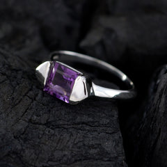 Amethyst Solitaire Turkish 92.5 Silver Purple Gems Whisper thin Graceful Ring Jewelry