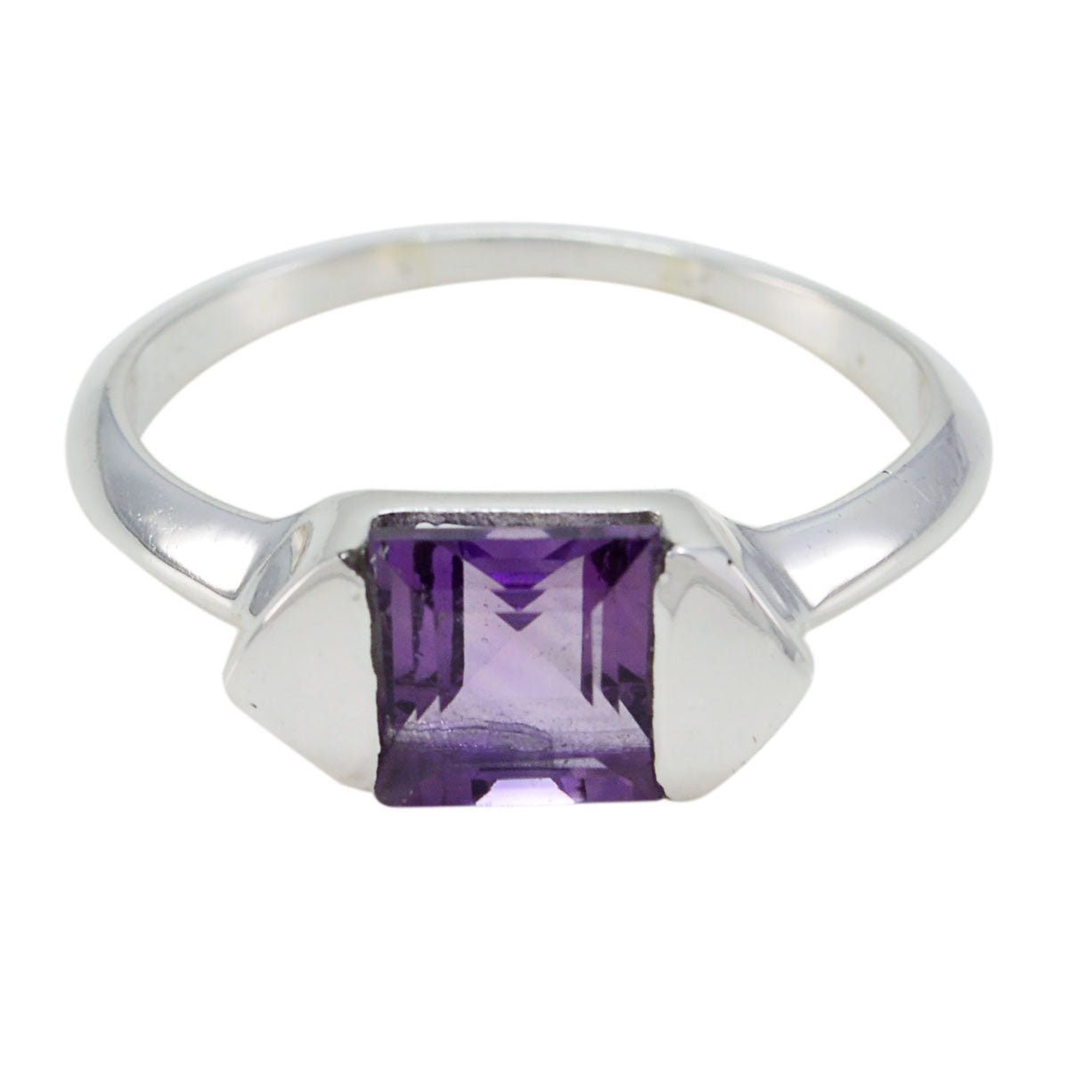 Amethyst Solitaire Turkish 92.5 Silver Purple Gems Whisper thin Graceful Ring Jewelry