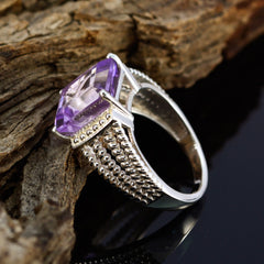 Amethyst Solitaire French 92.5 Silver Purple Gemstones Mid weight Fairytale Ring Jewellery
