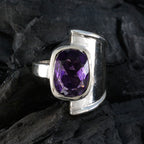 Amethyst Solitaire African Silver Purple Gemstones Essential  Contemporary Ring Jewelry
