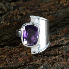 Amethyst Solitaire African Silver Purple Gemstones Essential  Contemporary Ring Jewelry