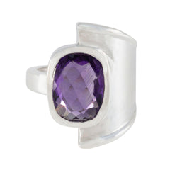 Amethyst Solitaire African Silver Purple Gemstones Essential  Contemporary Ring Jewelry