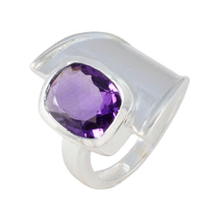 Amethyst Solitaire African Silver Purple Gemstones Essential  Contemporary Ring Jewelry