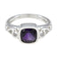 Amethyst Solitaire German Silver Purple Gemstone Featherlight Modern Ring Jewellery