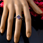 Amethyst Solitaire Korean 92.5 Silver Purple Gemstone Dainty Romantic Ring Jewelry
