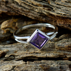 Amethyst Solitaire Korean 92.5 Silver Purple Gemstone Dainty Romantic Ring Jewelry