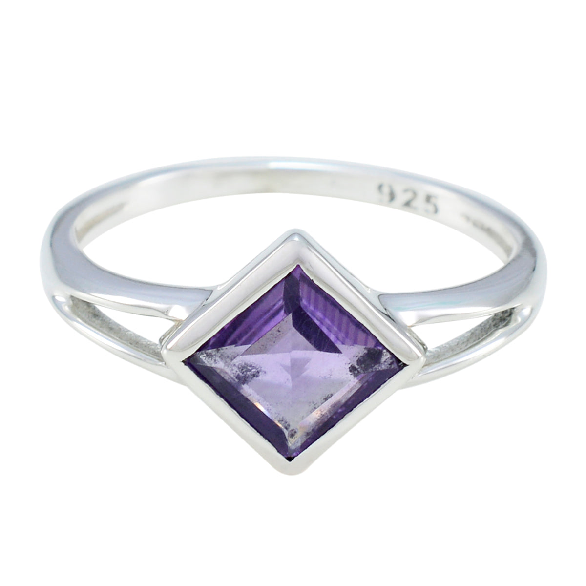 Amethyst Solitaire Korean 92.5 Silver Purple Gemstone Dainty Romantic Ring Jewelry Главное изображение товара