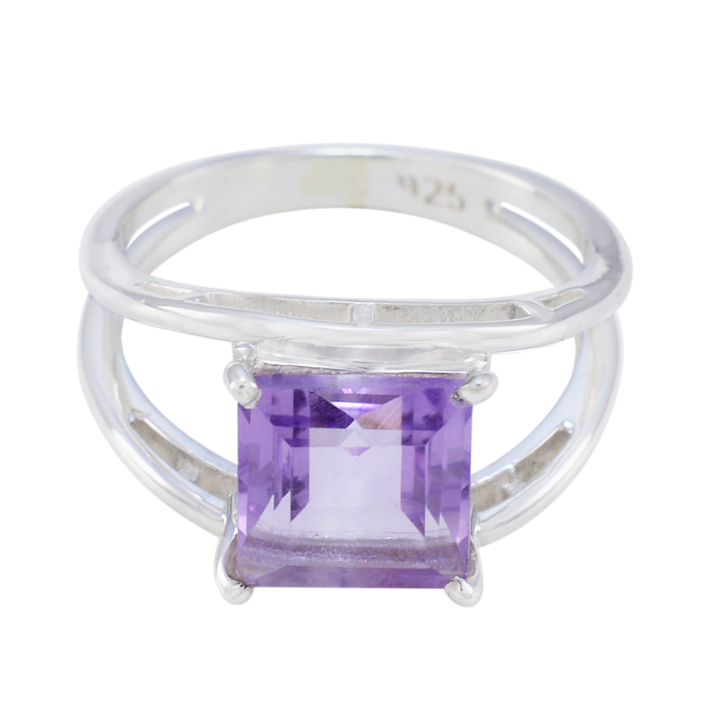 Amethyst Solitaire Russian 92.5 Silver Purple Gems Tiny Glamorous Ring Jewelry