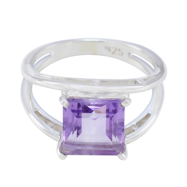 Amethyst Solitaire Russian 92.5 Silver Purple Gems Tiny Glamorous Ring Jewelry
