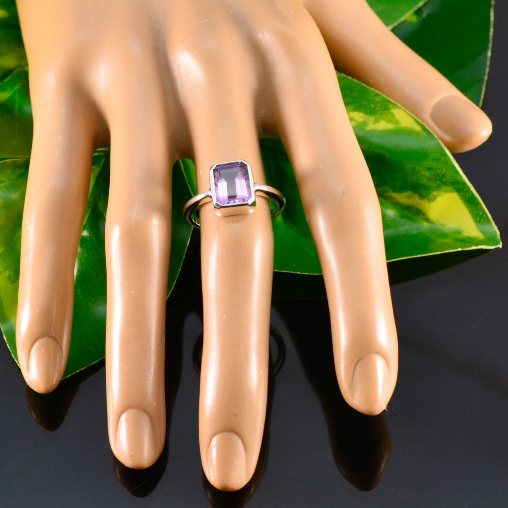 Amethyst Solitaire Turkish 92.5 Silver Purple Gemstones Whisper thin Glamorous Ring Jewellery