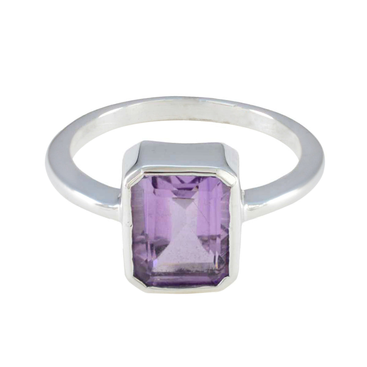 Amethyst Solitaire Turkish 92.5 Silver Purple Gemstones Whisper thin Glamorous Ring Jewellery