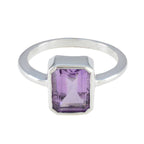 Amethyst Solitaire Turkish 92.5 Silver Purple Gemstones Whisper thin Glamorous Ring Jewellery