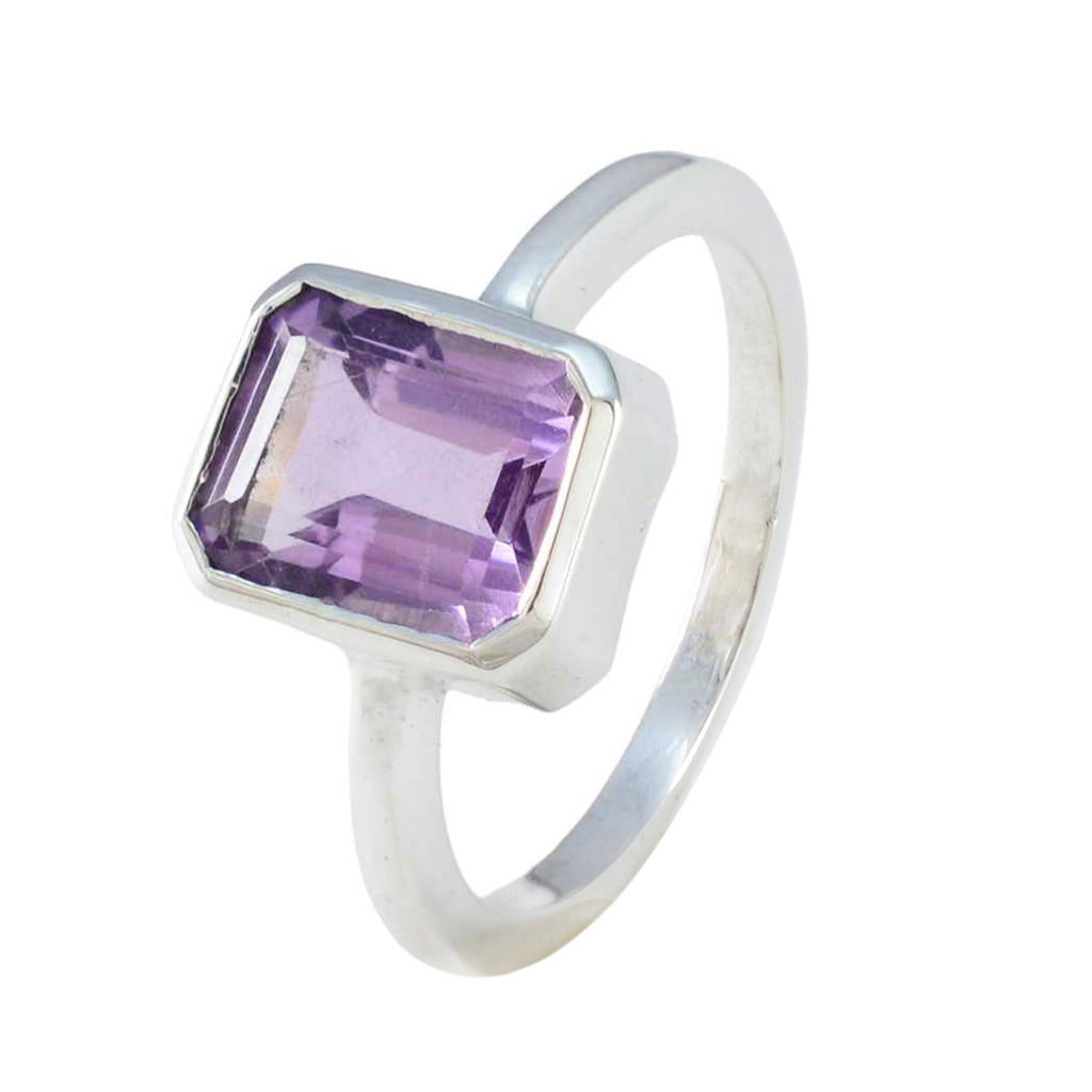 Amethyst Solitaire Turkish 92.5 Silver Purple Gemstones Whisper thin Glamorous Ring Jewellery