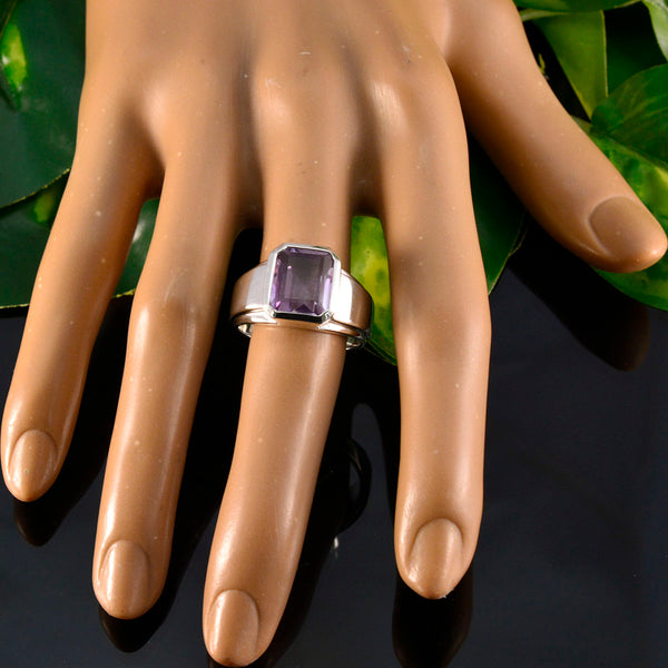 Amethyst Solitaire Indian Sterling Silver Purple Gems Essential  Abstract Ring Jewellery