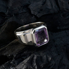 Amethyst Solitaire Indian Sterling Silver Purple Gems Essential  Abstract Ring Jewellery
