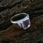 Amethyst Solitaire Indian Sterling Silver Purple Gems Essential  Abstract Ring Jewellery