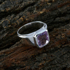 Amethyst Solitaire Indian Sterling Silver Purple Gems Essential  Abstract Ring Jewellery