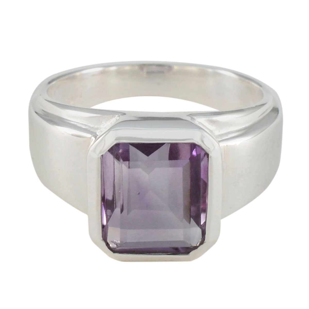 Amethyst Solitaire Indian Sterling Silver Purple Gems Essential  Abstract Ring Jewellery