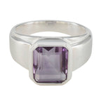 Amethyst Solitaire Indian Sterling Silver Purple Gems Essential  Abstract Ring Jewellery