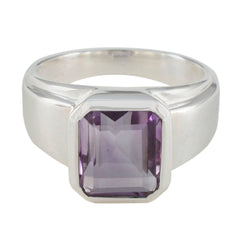 Amethyst Solitaire Indian Sterling Silver Purple Gems Essential  Abstract Ring Jewellery