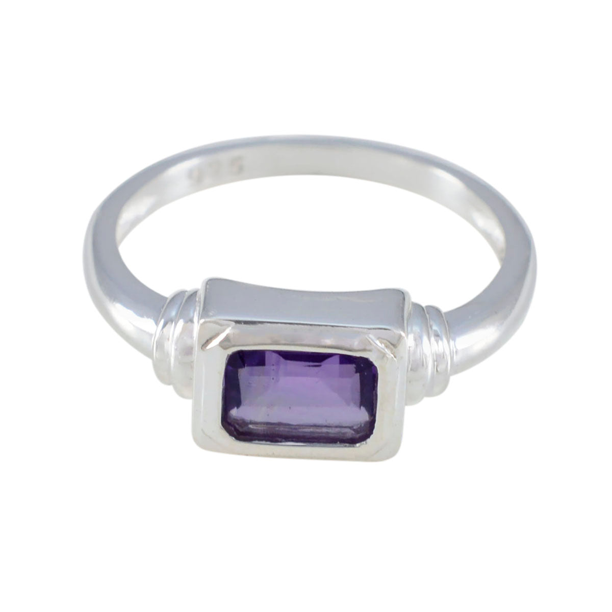 Amethyst Solitaire Japanese Sterling Silver Purple Gemstones Whisper thin Glamorous Ring Jewelry