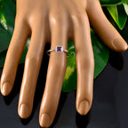 Amethyst Solitaire American 925 Sterling Silver Purple Gemstones Elegant  Fairytale Ring Jewelry