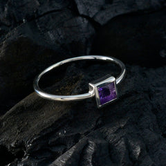 Amethyst Solitaire American 925 Sterling Silver Purple Gemstones Elegant  Fairytale Ring Jewelry