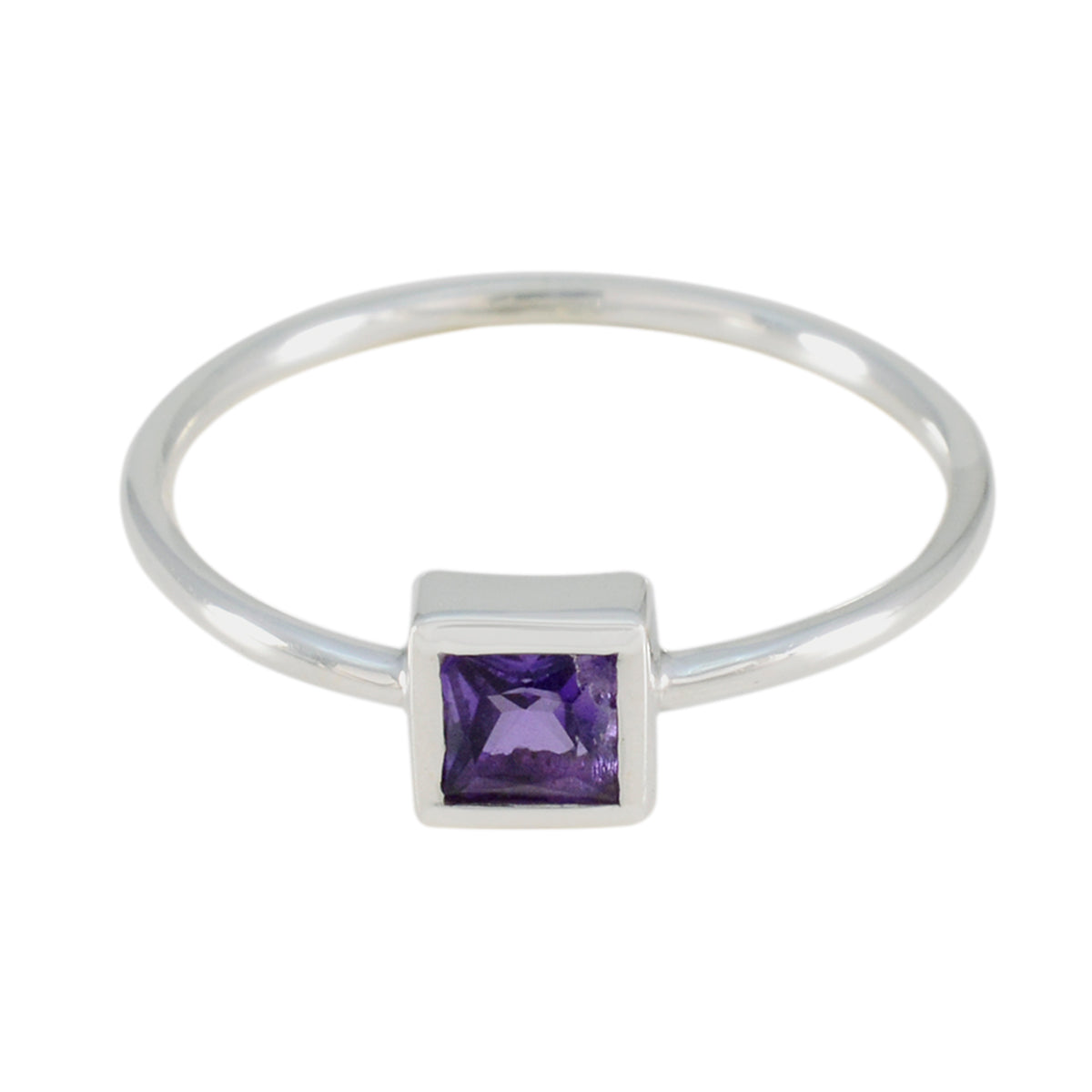 Amethyst Solitaire American 925 Sterling Silver Purple Gemstones Elegant  Fairytale Ring Jewelry