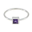 Amethyst Solitaire American 925 Sterling Silver Purple Gemstones Elegant  Fairytale Ring Jewelry