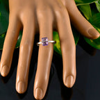 Amethyst Solitaire American Sterling Silver Purple Gemstones Dainty Graceful Ring Jewelry