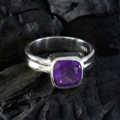 Amethyst Solitaire Moroccan 92.5 Silver Purple Gemstones Tiny Glamorous Ring Jewellery