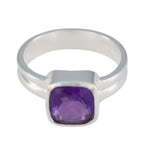 Amethyst Solitaire Moroccan 92.5 Silver Purple Gemstones Tiny Glamorous Ring Jewellery