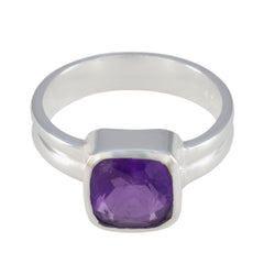 Amethyst Solitaire Moroccan 92.5 Silver Purple Gemstones Tiny Glamorous Ring Jewellery