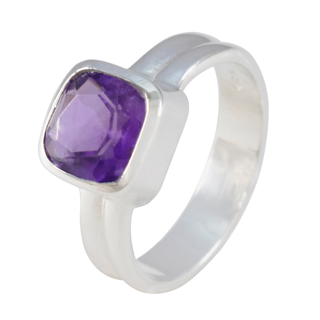 Amethyst Solitaire Moroccan 92.5 Silver Purple Gemstones Tiny Glamorous Ring Jewellery