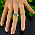 Amethyst Solitaire French 925 Silver Purple Gemstone Minimal Modern Ring Jewellery