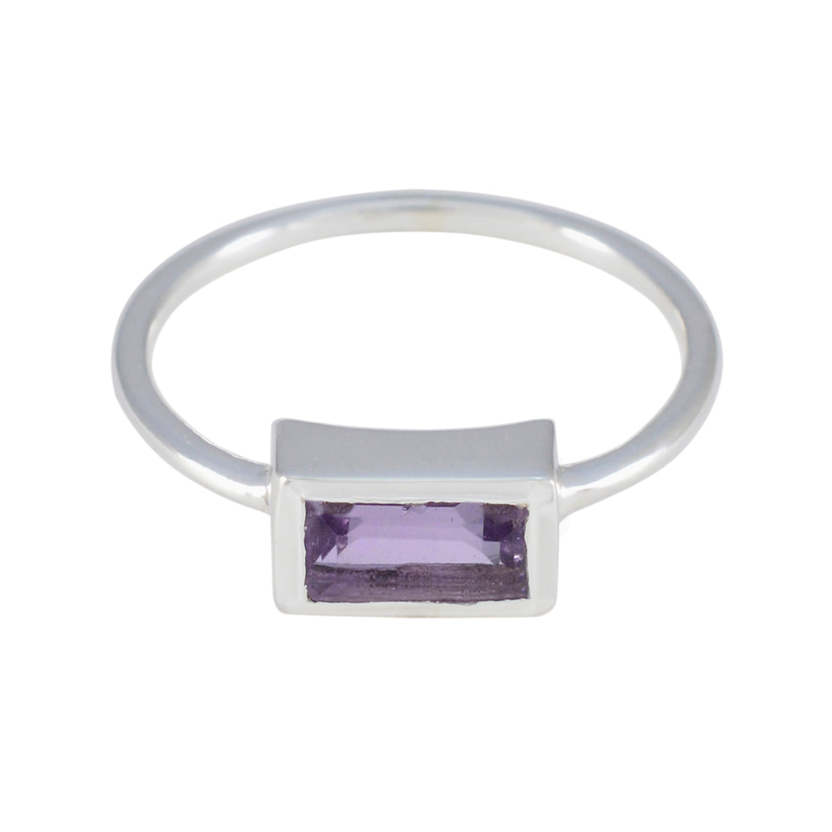 Amethyst Solitaire Japanese 925 Sterling Silver Purple Gemstone Delicate Glamorous Ring Jewellery