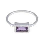 Amethyst Solitaire Japanese 925 Sterling Silver Purple Gemstone Delicate Glamorous Ring Jewellery