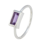Amethyst Solitaire Japanese 925 Sterling Silver Purple Gemstone Delicate Glamorous Ring Jewellery