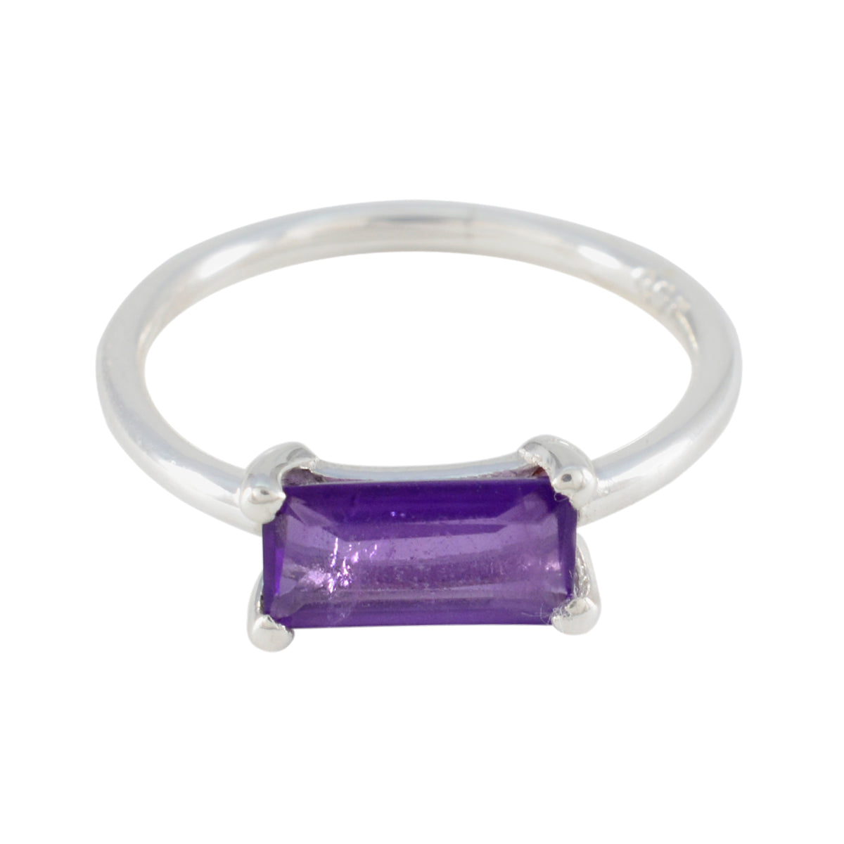 Amethyst Solitaire Japanese 92.5 Silver Purple Gems Delicate Modern Ring Jewellery Huvudsaklig produktbild