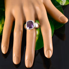 Amethyst Solitaire Egyptian 925 Sterling Silver Purple Gemstone Eye catching Contemporary Ring Jewelry