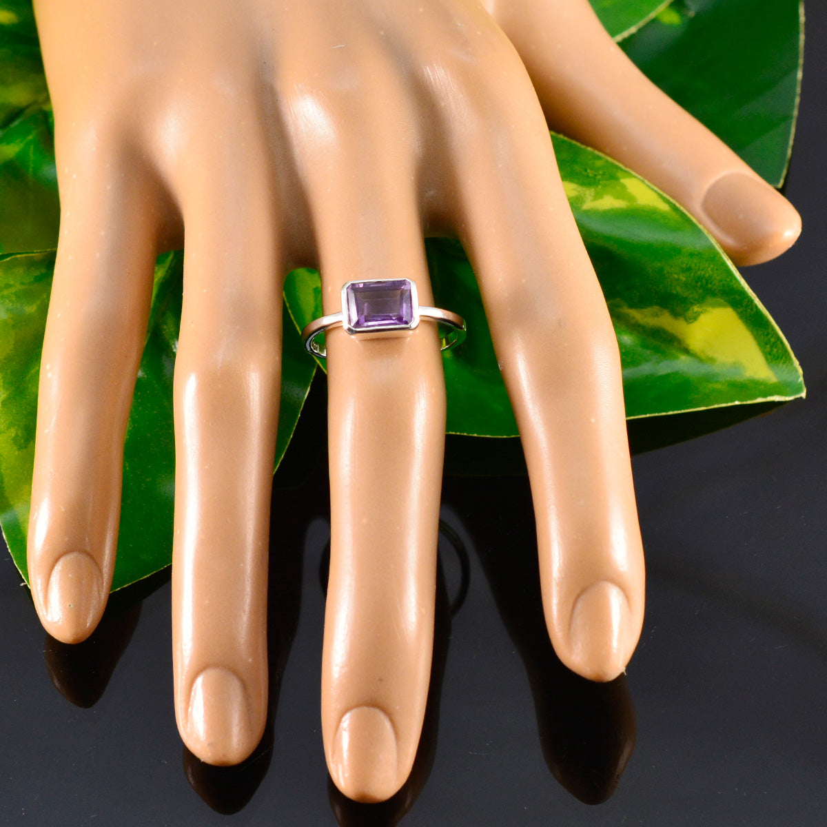 Amethyst Solitaire Turkish 925 Silver Purple Gems Dainty Fairytale Ring Jewelry