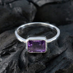 Amethyst Solitaire Turkish 925 Silver Purple Gems Dainty Fairytale Ring Jewelry