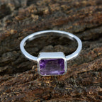Amethyst Solitaire Turkish 925 Silver Purple Gems Dainty Fairytale Ring Jewelry